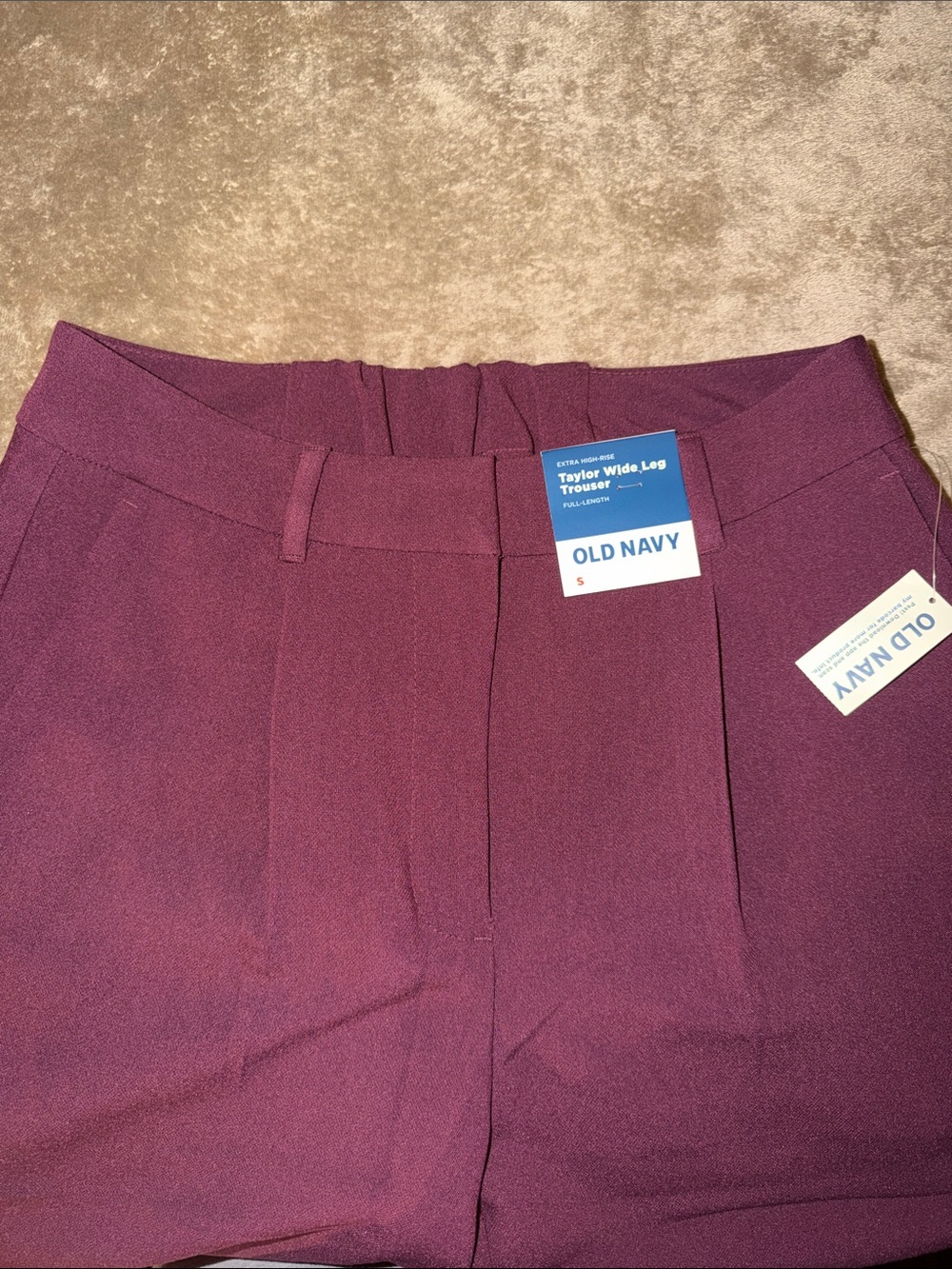Old navy wide leg trousers NWT maroon size S